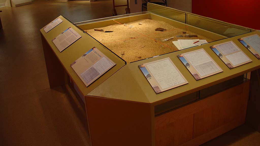 model of ancient Egypt made of sand and other small objects