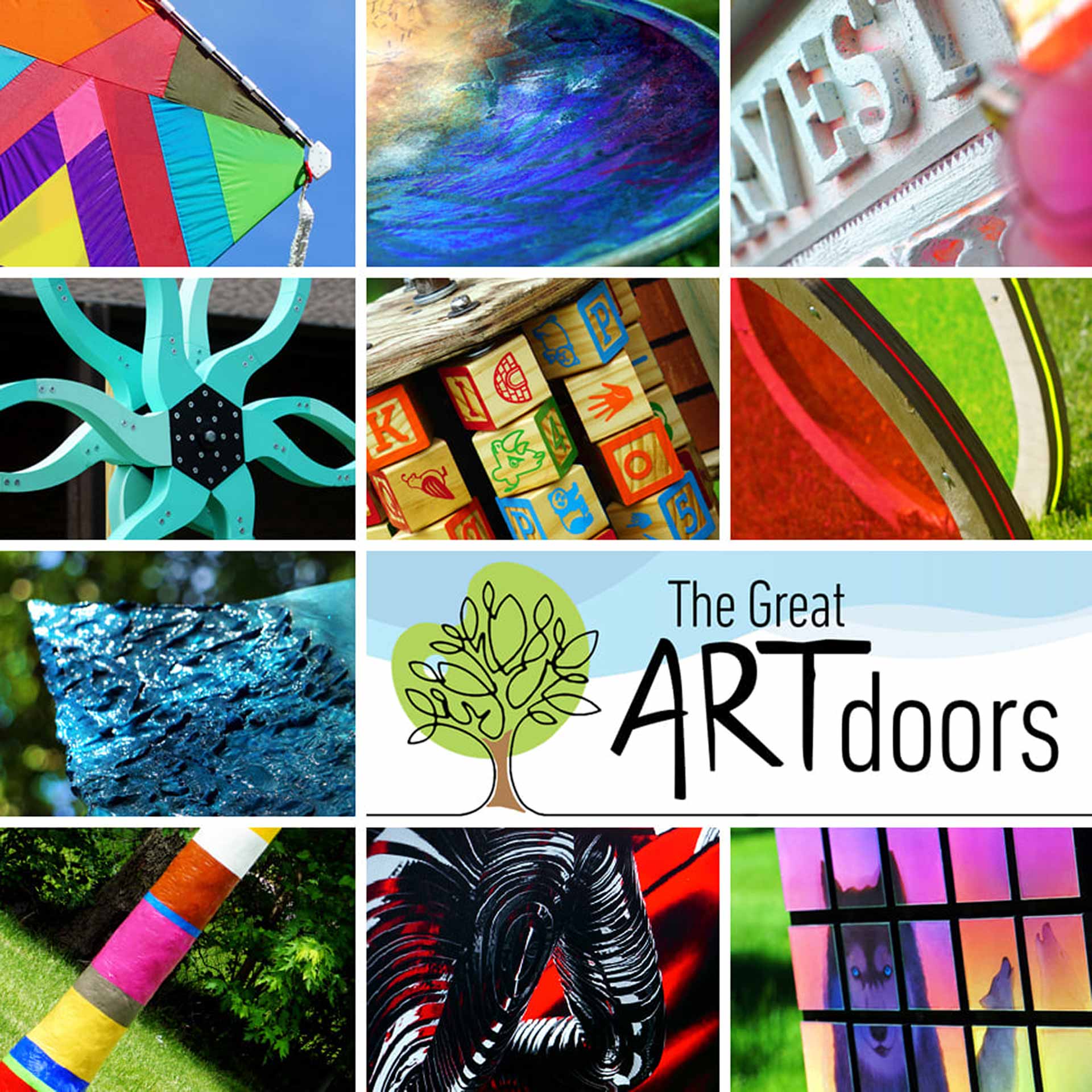 A combination of pictures of all the artworks in this event