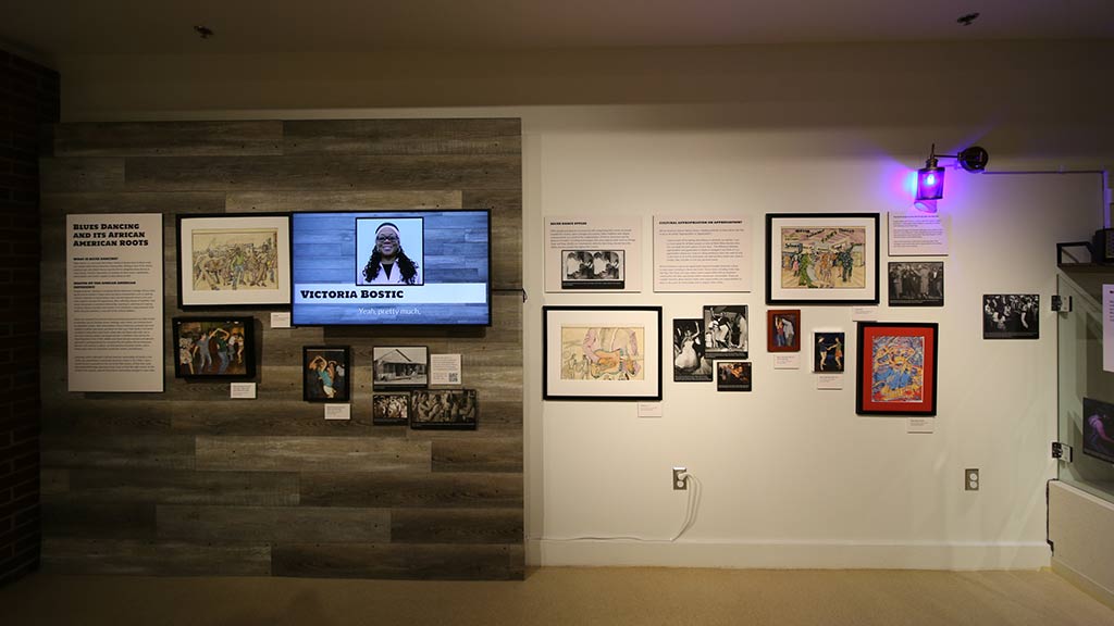 gallery shot including multiple black and white and colored images of people dancing