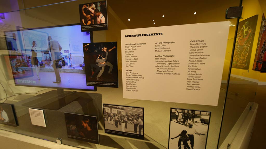 gallery shot including multiple black and white and colored images of people dancing