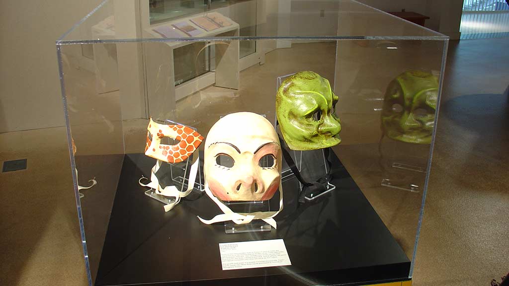 green demon mask, piggy mask, snake mask