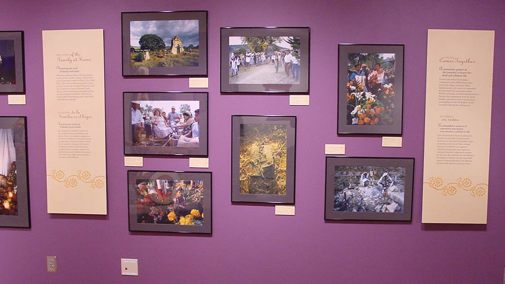photos of the crowd and landscape at a day of the dead festival
