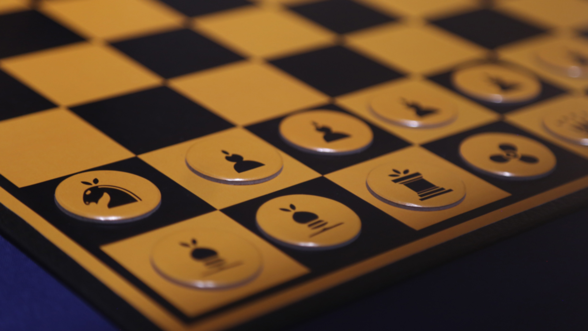 angled closeup shot of a board from what appears to be a chess-like game