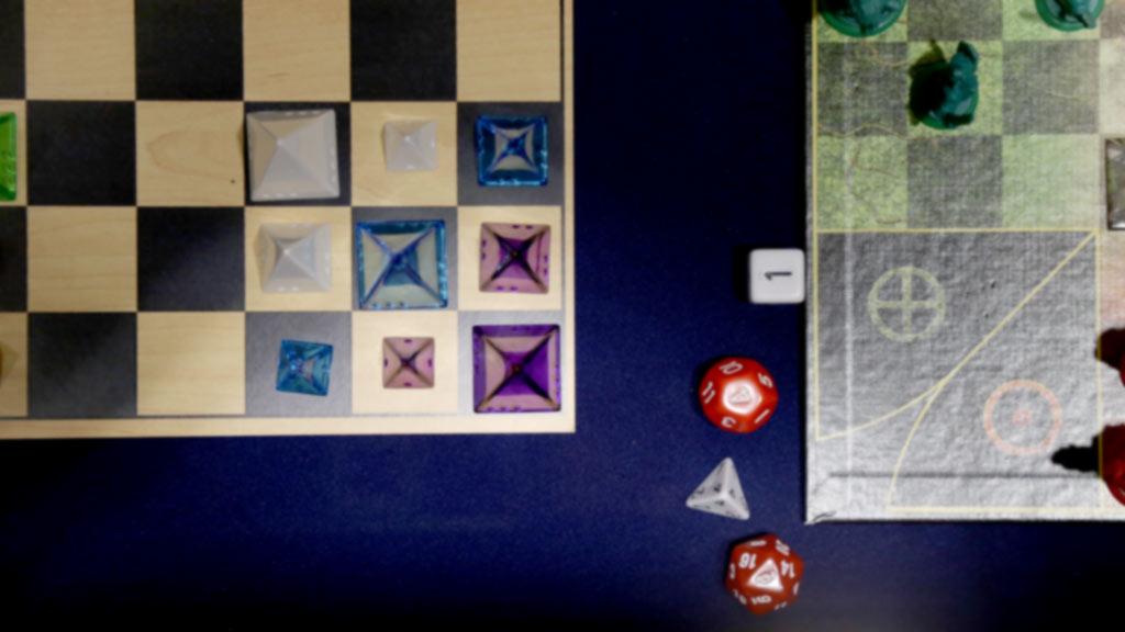 a top-down closeup shot of some pieces from other chess-like games