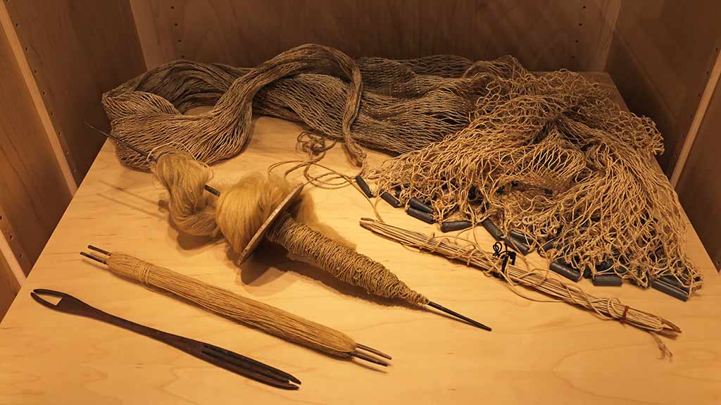 fish net and shuttles