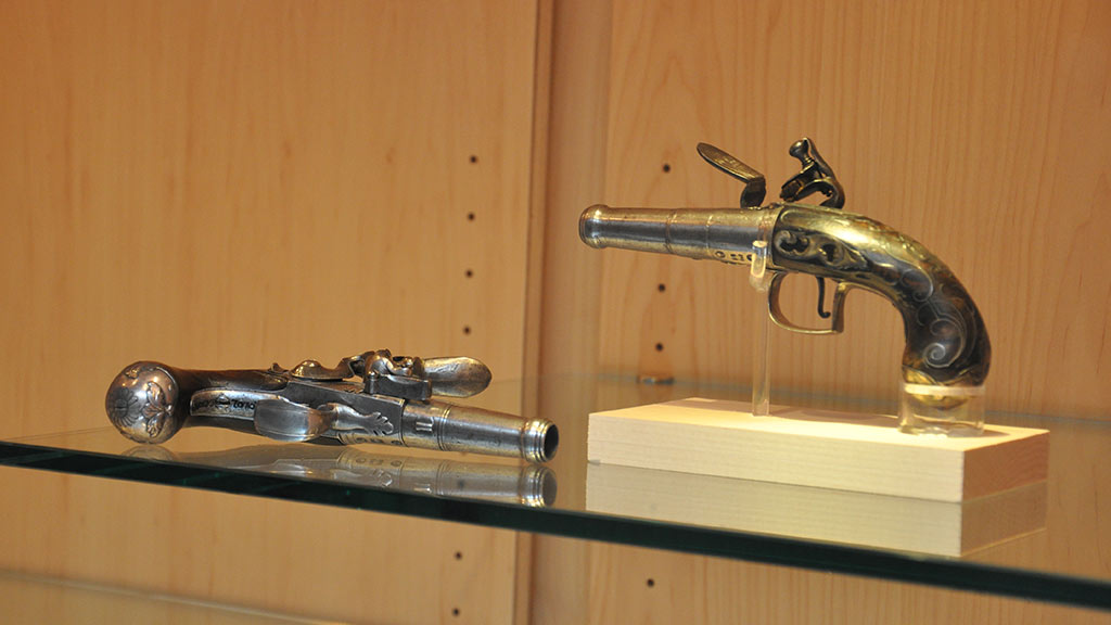 two guns made of bronze