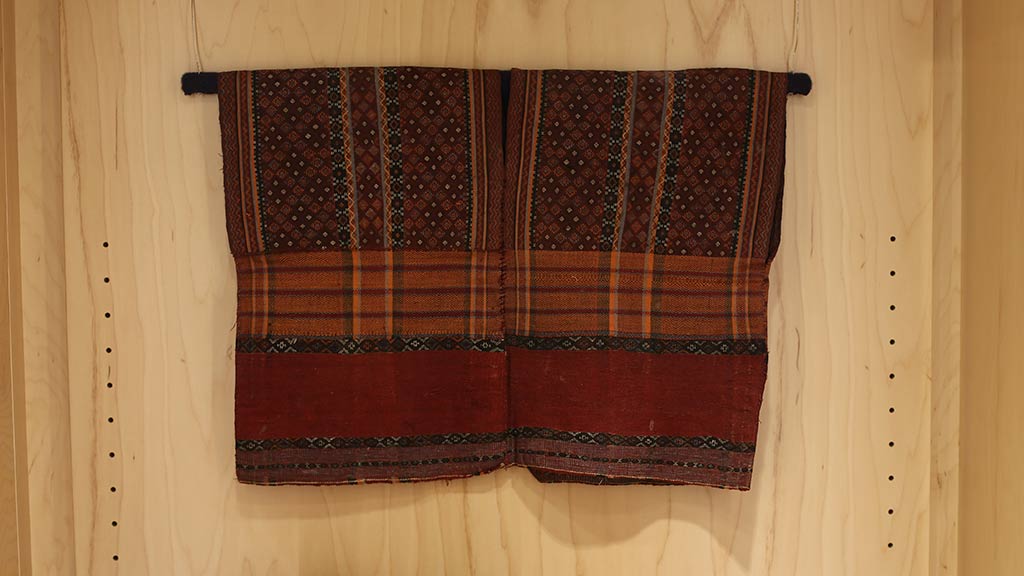 dark red cloth with patterns
