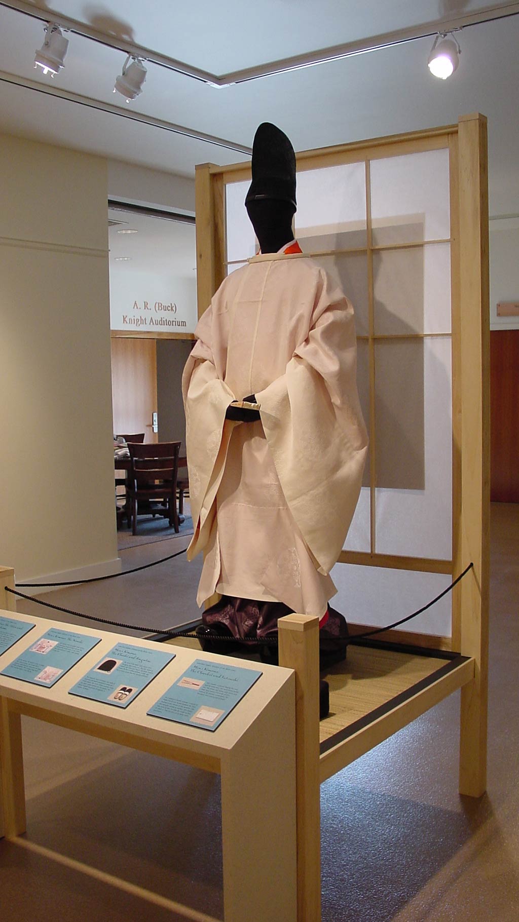 black hat, cream kimono