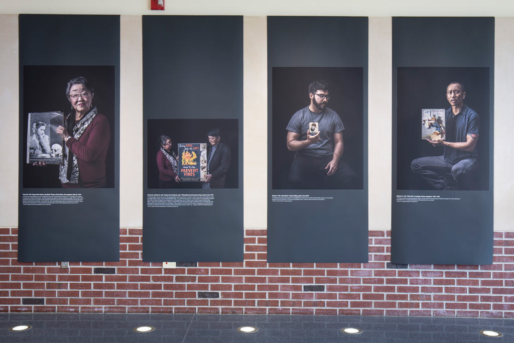 four posters depicting more internment stories