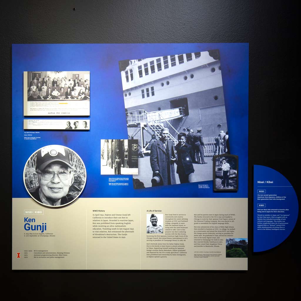 infographic board about a japanese american, Gunji
