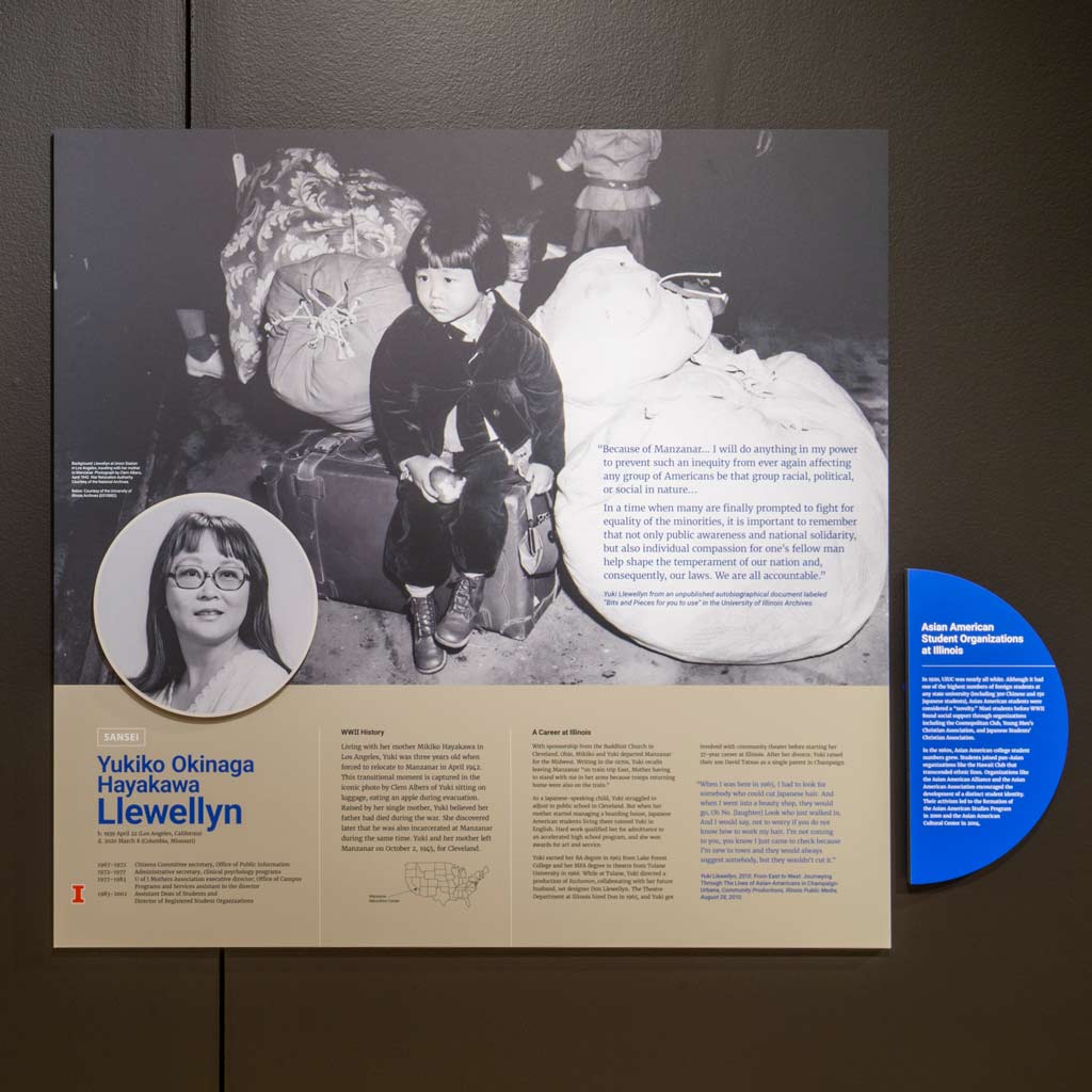 infographic board about a japanese american, Llewellyn