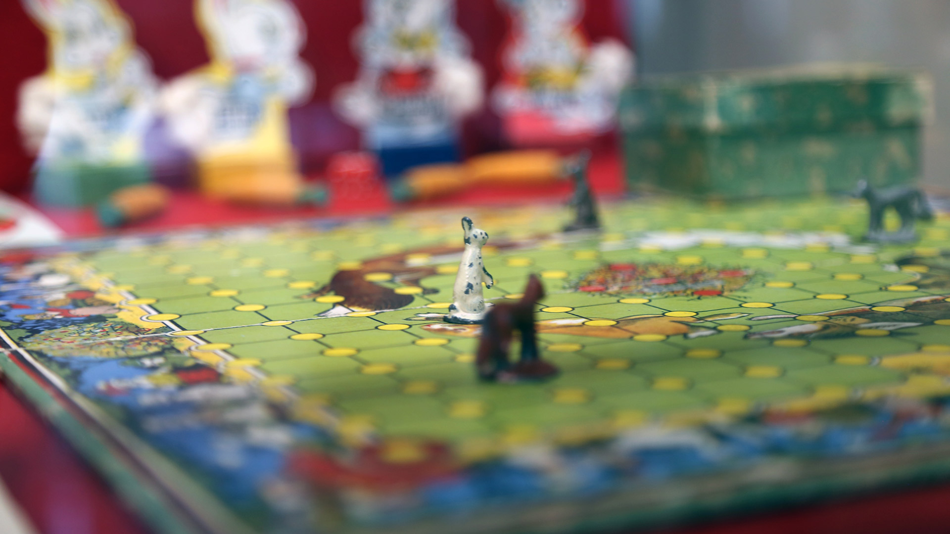 close-up of bunny rabbit game in action