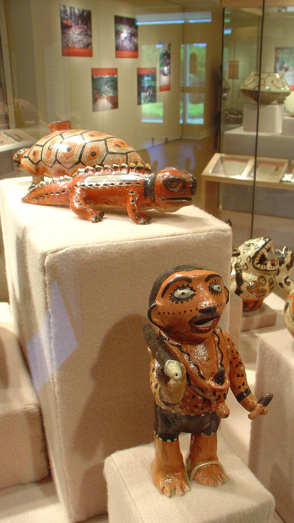 ceramic figures and crocodile