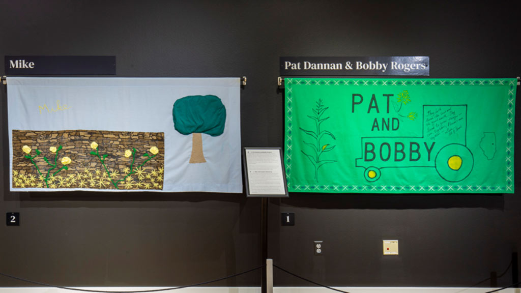 fabric panels for Mike, Pat Danen, and Bobby Rodgers